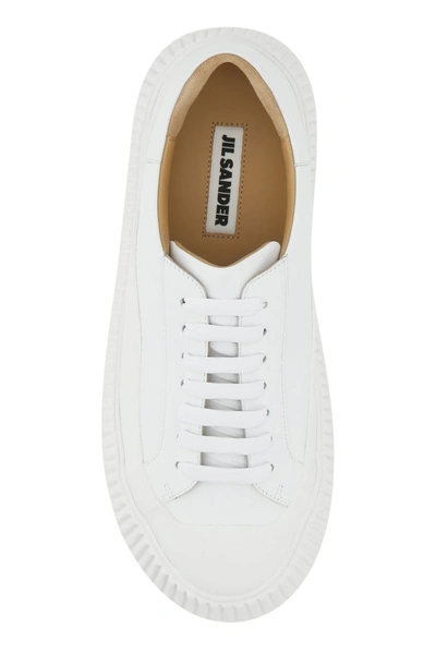 Shop Jil Sander Vulcanized Platform Sneakers In White