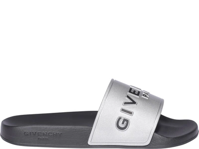 Shop Givenchy Logo Embossed Sandals In Multi
