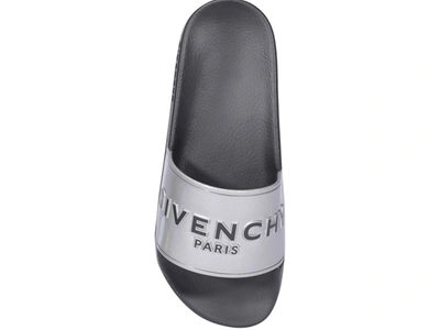 Shop Givenchy Logo Embossed Sandals In Multi