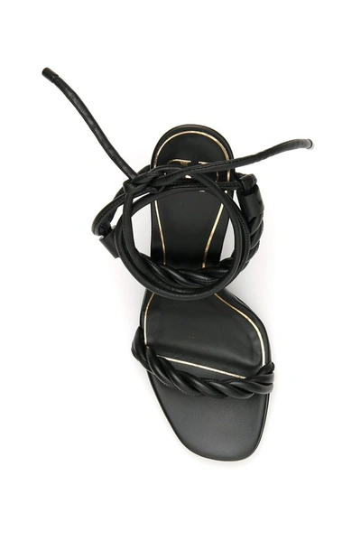 Shop Valentino The Rope Heeled Sandals In Black