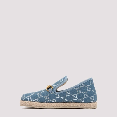 Shop Gucci Horsebit Loafers In Blue