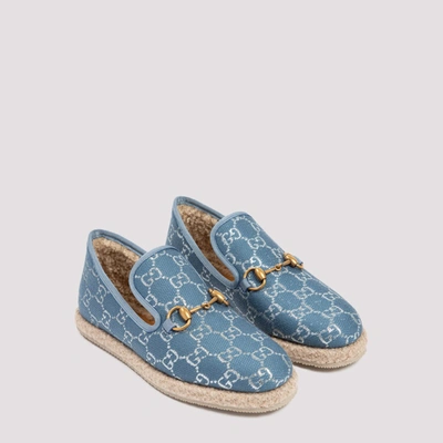 Shop Gucci Horsebit Loafers In Blue