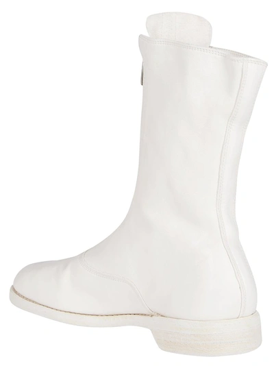 Shop Guidi 310 Front Zipped Army Boots In White