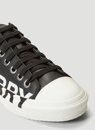 Shop Burberry Logo Two Tone Sneakers In Black