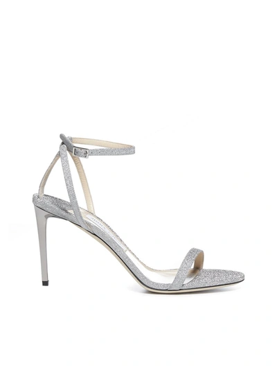 Shop Jimmy Choo Minny 85 Sandals In Silver