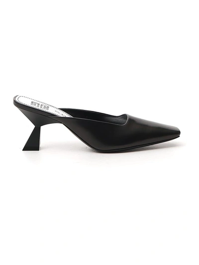 Shop Givenchy Geometrical Heel Mules In Black