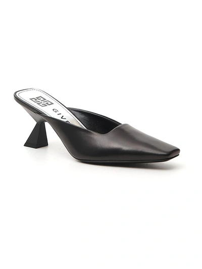 Shop Givenchy Geometrical Heel Mules In Black