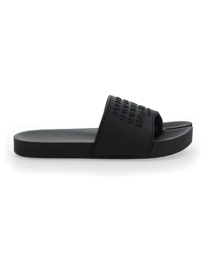 Shop Maison Margiela Tabi Slide Sandals In Black
