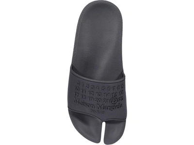 Shop Maison Margiela Tabi Slide Sandals In Black