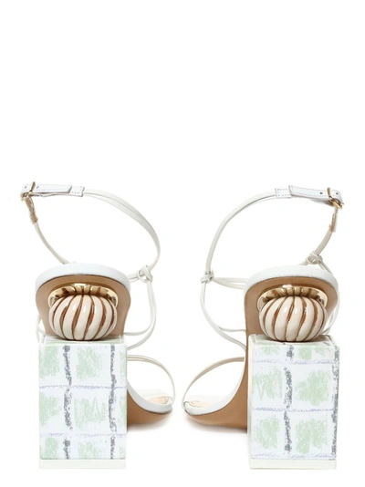 Shop Jacquemus Elme Sandals In White