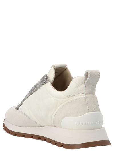 Shop Brunello Cucinelli Panelled Sneakers In White