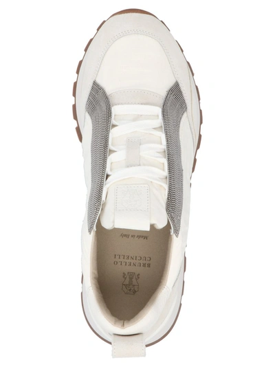 Shop Brunello Cucinelli Panelled Sneakers In White