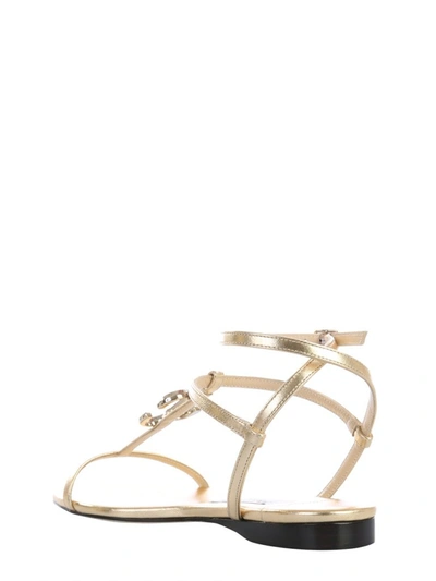 Shop Jimmy Choo Alodie Flat Sandals In Gold