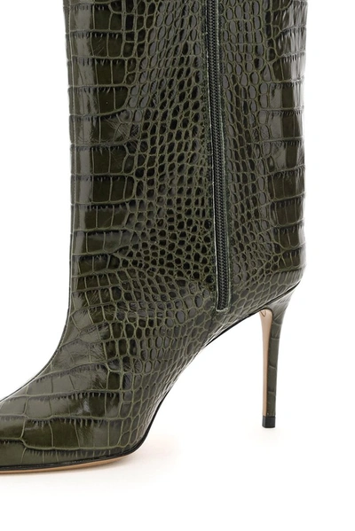Shop Alexandre Vauthier Alex 90 Embossed Boots In Green