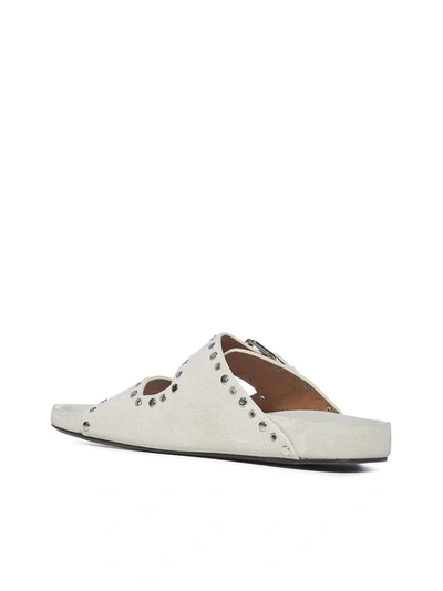 Shop Isabel Marant Lennyo Stud Embellished Sandals In White