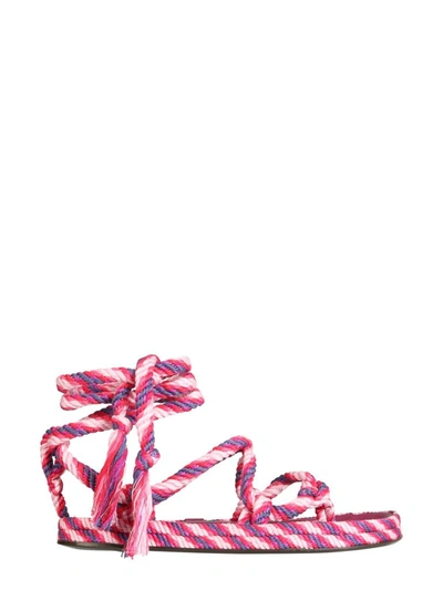 Shop Isabel Marant Woven Effect Flat Sandals In Pink
