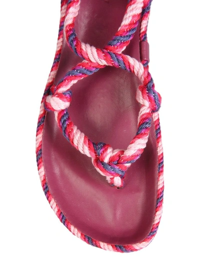 Shop Isabel Marant Woven Effect Flat Sandals In Pink