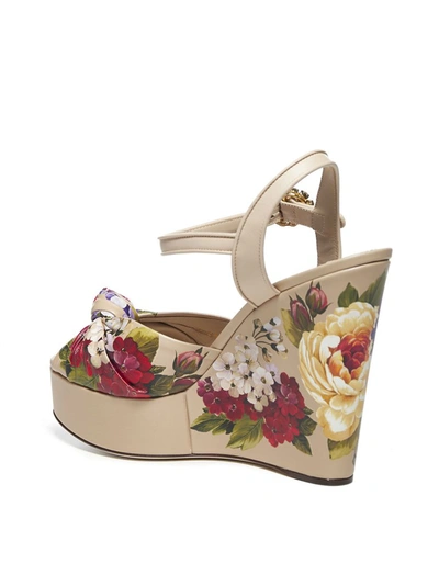 Shop Dolce & Gabbana All Over Floral Print Wedges In Multi
