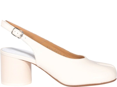 Shop Maison Margiela Tabi Slingback Pumps In White