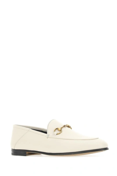 Shop Gucci Brixton Horsebit Loafers In White