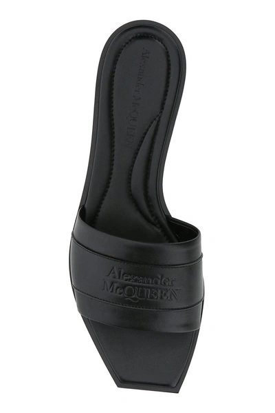 Shop Alexander Mcqueen Logo Signature Sandals In Black