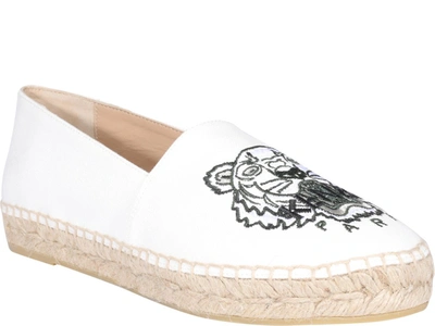 Shop Kenzo Tiger Embroidered Espadrilles In White