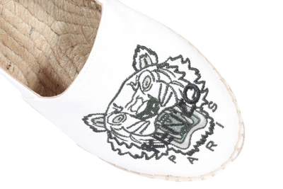 Shop Kenzo Tiger Embroidered Espadrilles In White