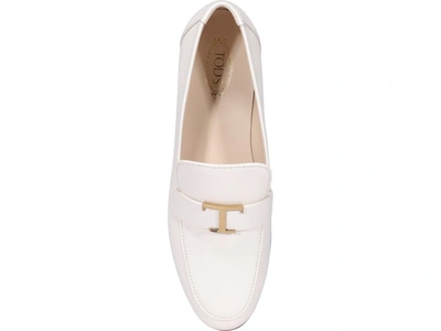Shop Tod's T Timeless Loafers In White