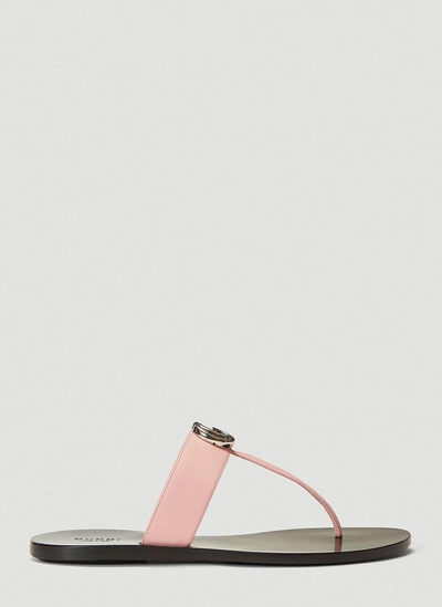 Shop Gucci Double G Thong Sandals In Pink