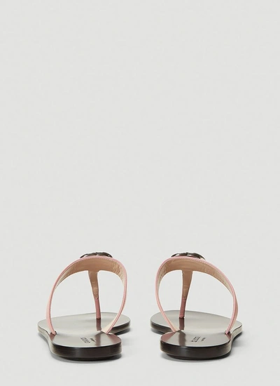 Shop Gucci Double G Thong Sandals In Pink