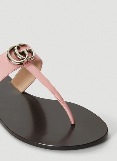 Shop Gucci Double G Thong Sandals In Pink