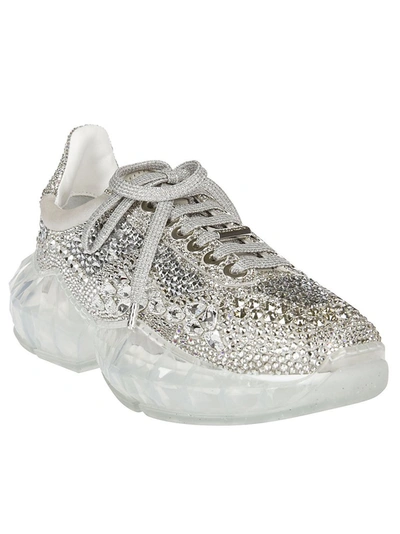 Shop Jimmy Choo Diamond Crystal Embellished Sneakers In Silver