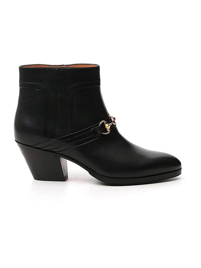 Shop Gucci Interlocking G Horsebit Boots In Black