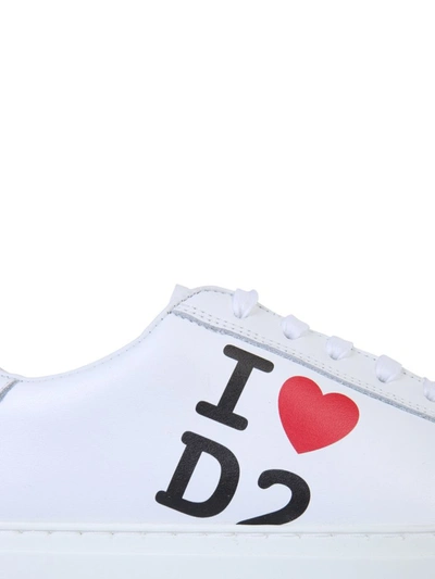 Shop Dsquared2 I Love D2 Print Low In White