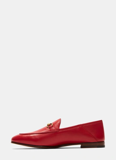 Shop Gucci Brixton Horsebit Loafers In Red