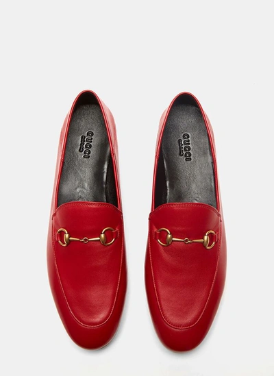 Shop Gucci Brixton Horsebit Loafers In Red