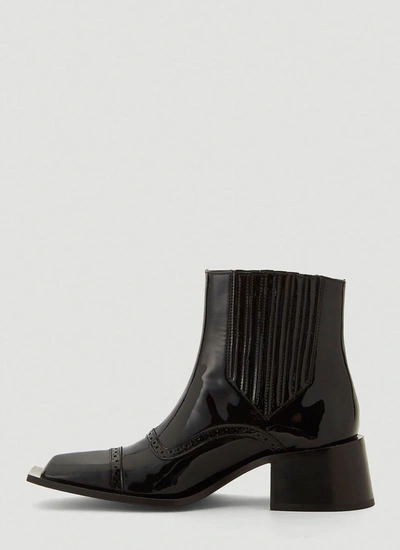 Shop Martine Rose Squared Toe Ankle Boots In Black