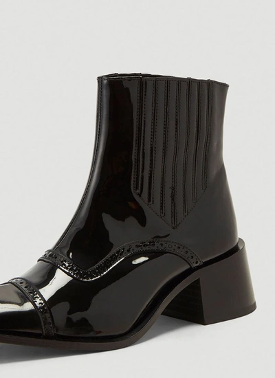 Shop Martine Rose Squared Toe Ankle Boots In Black