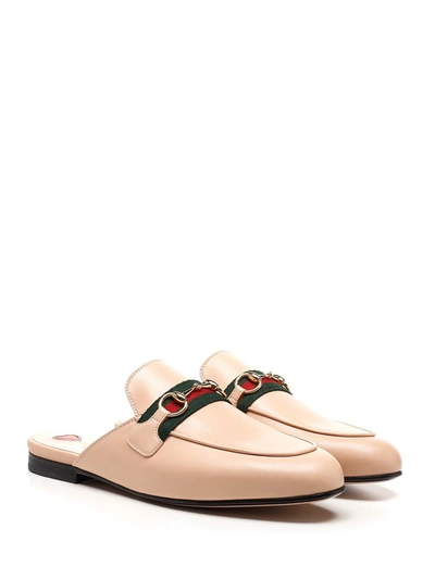 Shop Gucci Princetown Mules In Beige