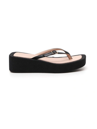 Shop Jacquemus Les Tatanes Lin Platform Sandals In Black