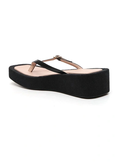 Shop Jacquemus Les Tatanes Lin Platform Sandals In Black