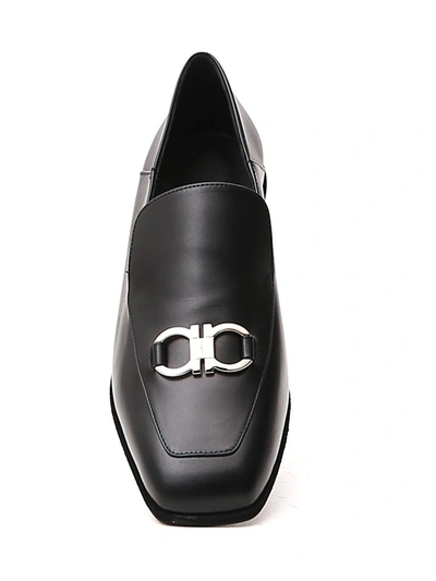 Shop Ferragamo Salvatore  Gancini Moccasins In Black