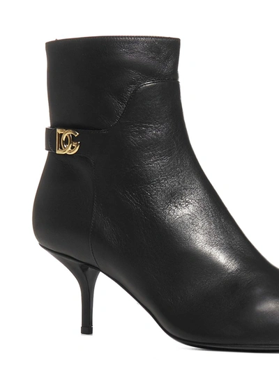 Shop Dolce & Gabbana Monogram Logo Ankle Boots In Black