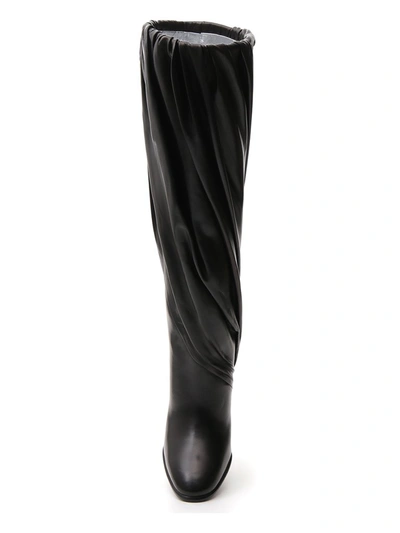 Shop Givenchy Pleated Chunky Heel Boots In Black