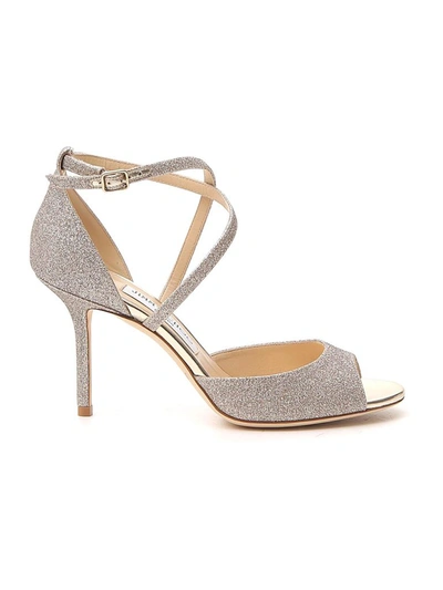 Shop Jimmy Choo Emsy 85 Sandals In Silver