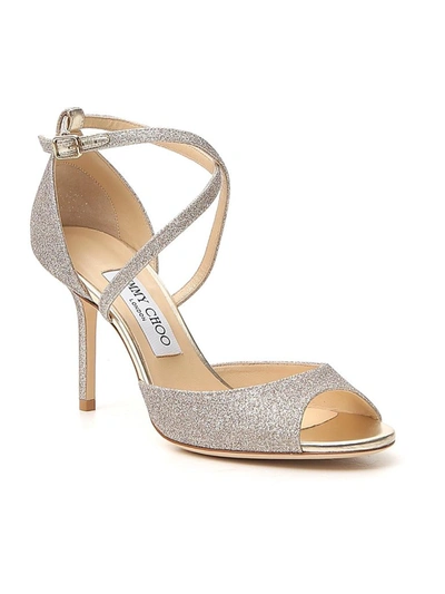 Shop Jimmy Choo Emsy 85 Sandals In Silver