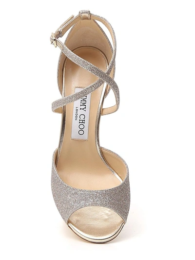 Shop Jimmy Choo Emsy 85 Sandals In Silver