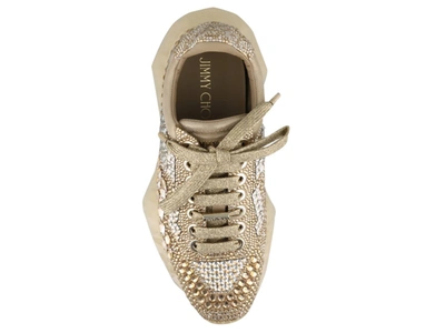 Shop Jimmy Choo Diamond Sneakers In Gold