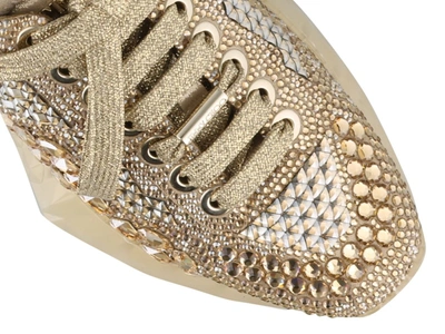 Shop Jimmy Choo Diamond Sneakers In Gold
