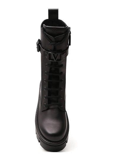 Shop Valentino Campsite Combat Boots In Black